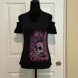 Harley-Davidson Black Skull and Butterfly Tee